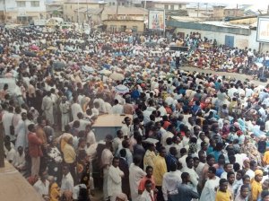 Outdoor rally in Joss, Nigeria, Easter Monday 1988