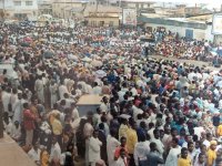 Outdoor rally in Joss, Nigeria, Easter Monday 1988